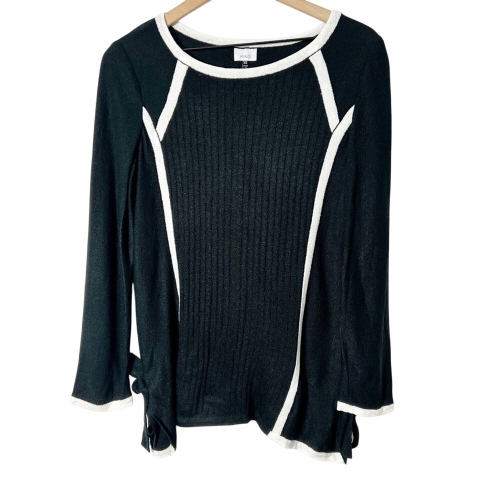 MING BLACK IVORY LONG SLEEVE WOMEN XS BRAND NEW